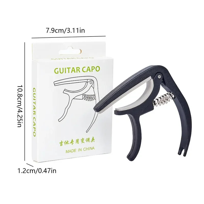 Guitar Capo Clip - Capo de Plástico Portátil Preto para