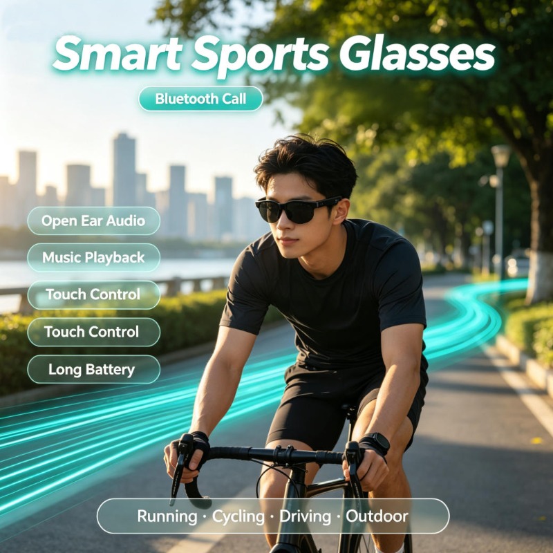 Audio Music Bluetooth - Óculos Esportivos Inteligentes com Áudio de