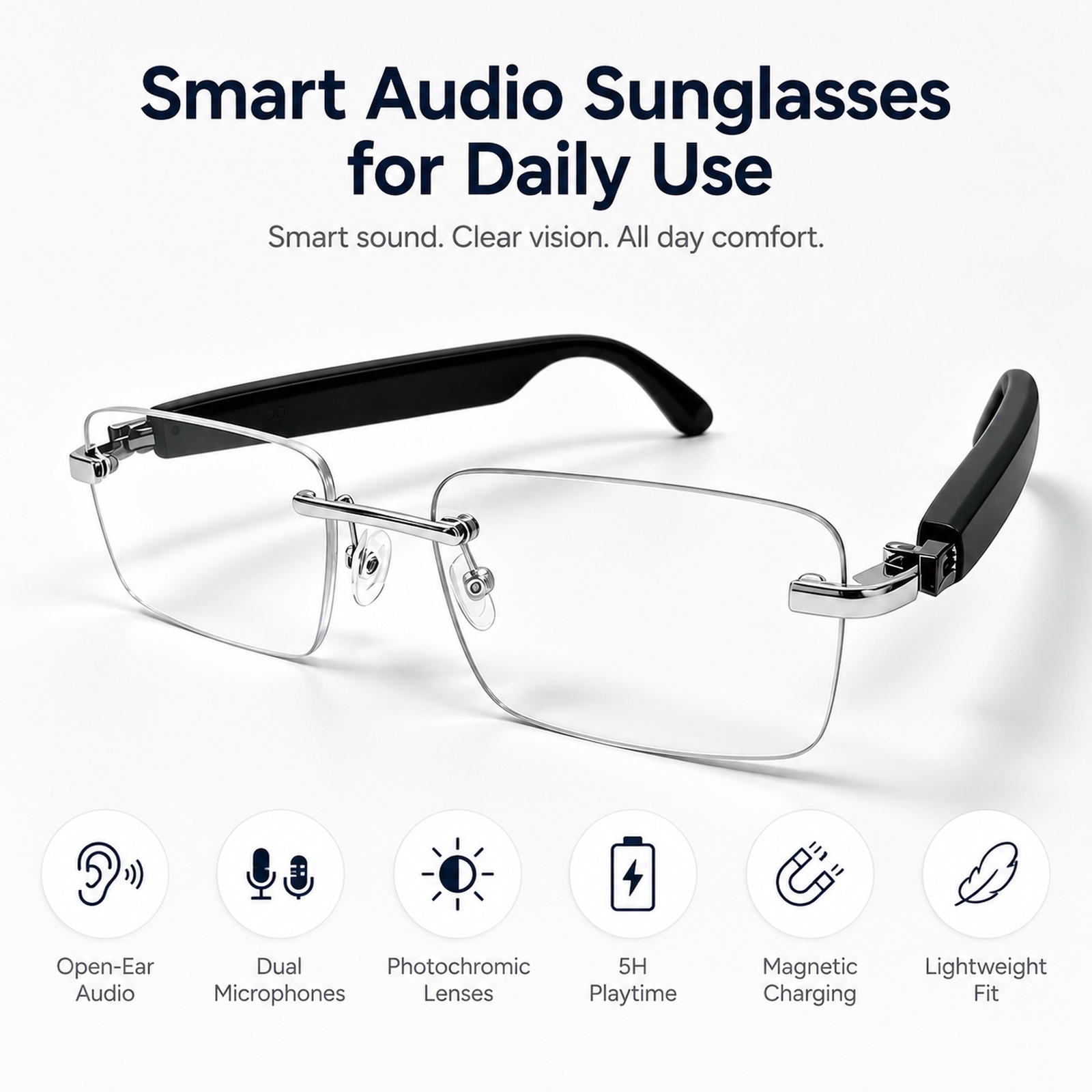 Óculos de Sol Inteligentes Blu - Audio Music Bluetooth avaliação e preço