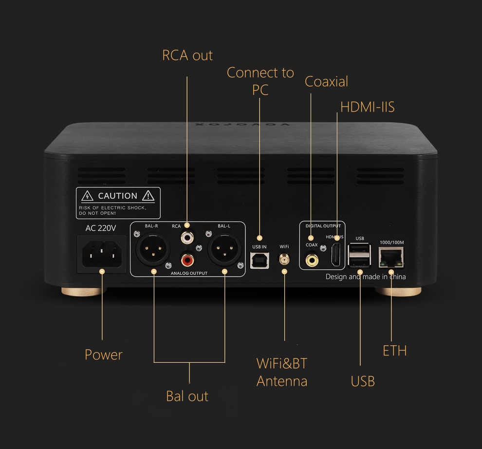 VOVOFOX-HiFi AP05S Reprodutor  - Audio Music Hifi avaliação e preço