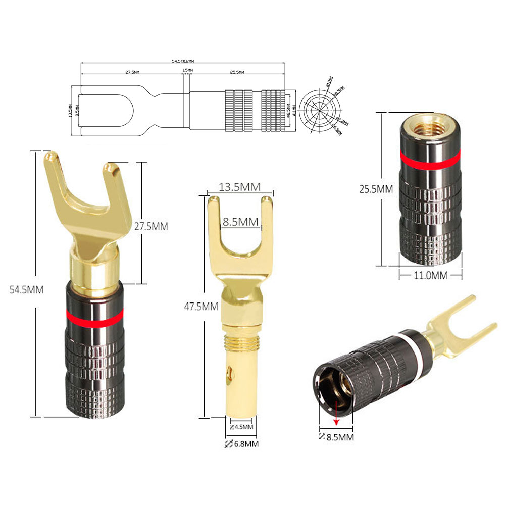 Banhado A Ouro 24k Banana Plug - Audio Music Hifi avaliação e preço